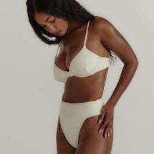 Montce Swimwear Cream Rib Tamarindo Bikini Bottom Size Small NWT